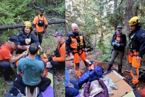 Vernon Search and Rescue volunteers helped an injured climber out of Cougar Canyon earlier this week.
